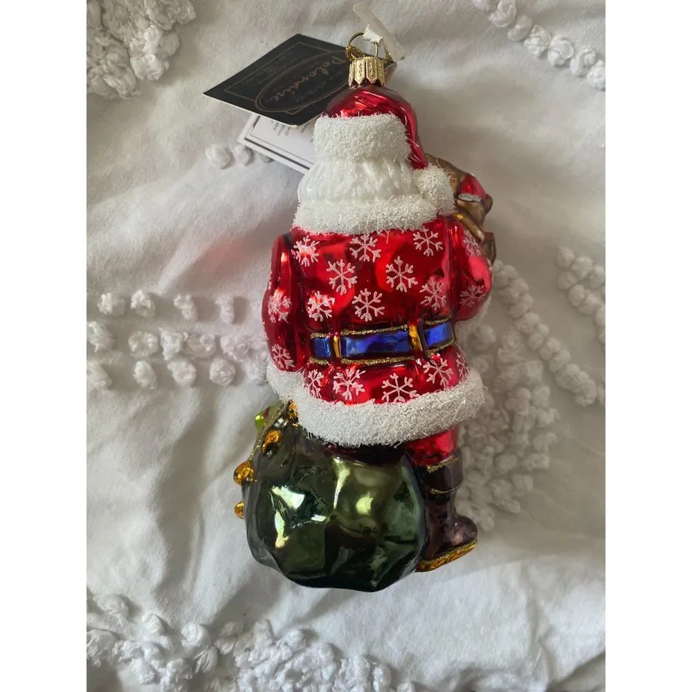 Kurt S Adler Polonaise Hand Blown Santa with Three Teddy Bears NWT